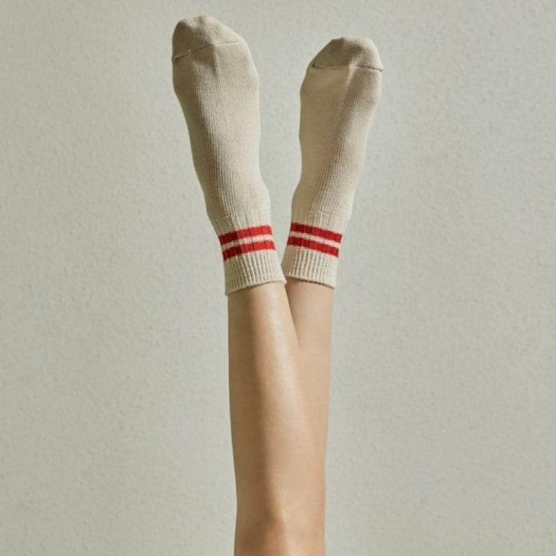 Женские утолщенные носки до щиколотки ENRICH - Низкие белые (красный)