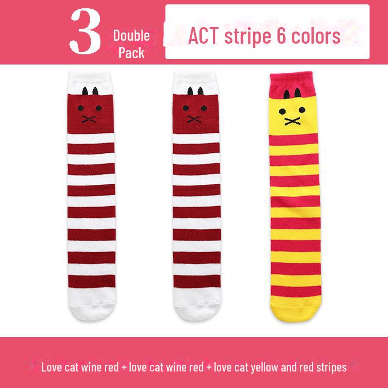 Весенние и осенние гольфы для девочек с милым рисунком - гольфы средней длины для детей и младенцев