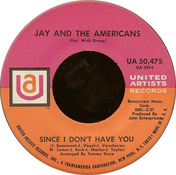 7-дюймовая пластинка JAY & THE AMERICANS - This Magic Moment UA50475 United Artists 1968 США Рок Б/у