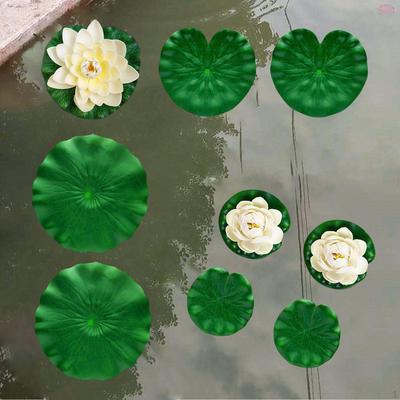 Плавающие пенные цветы лотоса, кувшинки, листья кувшинок, украшение для дома, прудовые растения, украшения для