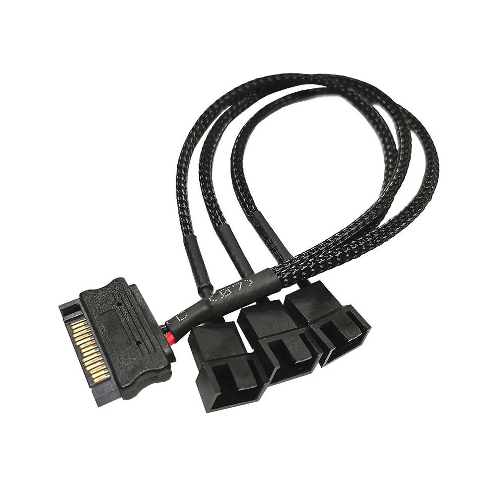 SATA 1-в-3 4 5 4-контактный кабель питания для ПК, компьютерного вентилятора, разветвитель, концентратор, преобразователь, разветвитель питания, кабель, шнур, аксессуары