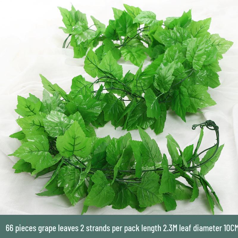 Rattan Artificial Grape Leaf Vine - Green Plant Decor Strips for Landscaping