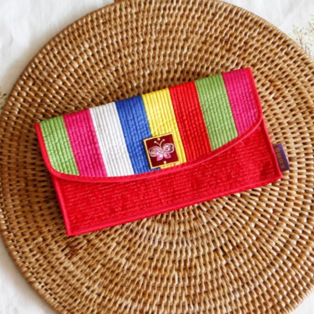 Colorful Silk Korean Quilted Long Wallet