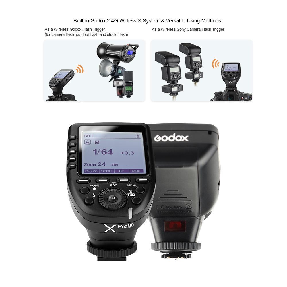 Godox XproS TTL Беспроводной передатчик вспышки с поддержкой TTL Autoflash 1/8000s HSS Большой ЖК-5