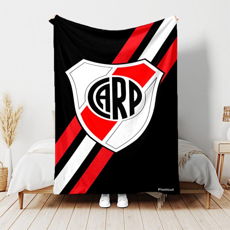 1pc Blanket - Club Atlético River Plate Print Design, Lightweight Blanket for Sofa, Bed- Soft &Warm, Gift for All Seasons