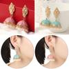 Jewelry Accessories Vintage Jhumka Indian Style with Tassel Flower Bell Shape Pearl Beads Earrings