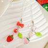 1 шт., сладкая клубничная бусина для девочки, телефонная цепочка, кулон в виде клубники, пряжка для ключей