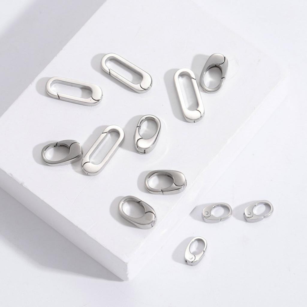 Luxurious Silver Necklace Shortener Clasp Sterlings Extension Clasp with Zirconia Stainless Steel Detail for Beads