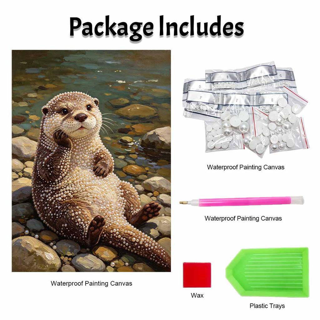 Pearl painting kit cute otter DIY home decoration painting