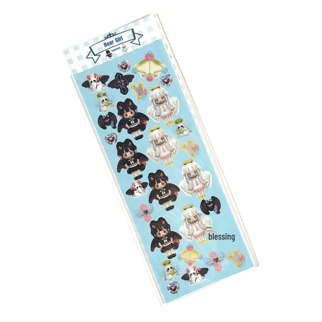 Coisini Корейский стиль 3D моделирование Милая маленькая девочка Лазерные наклейки для журналов