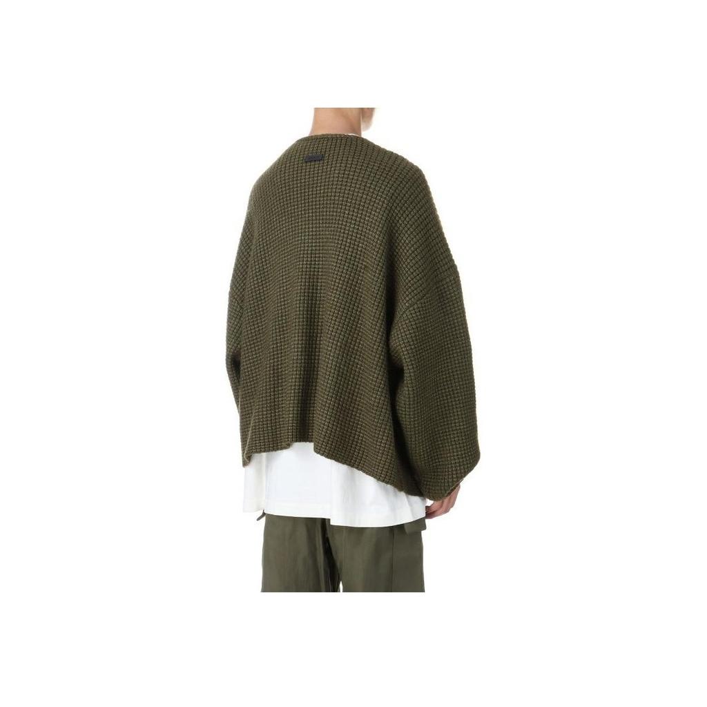Fear of God Кардиган Essentials Heavy Waffle Military Мужской Топы Зеленый 192BT246205F