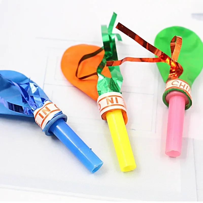 50 Per Pack Colorful Balloon Whistle Blowing Dragon Kid Birthday Party Favors Present Giveaway Souvenir Gift Children Toy Filler
