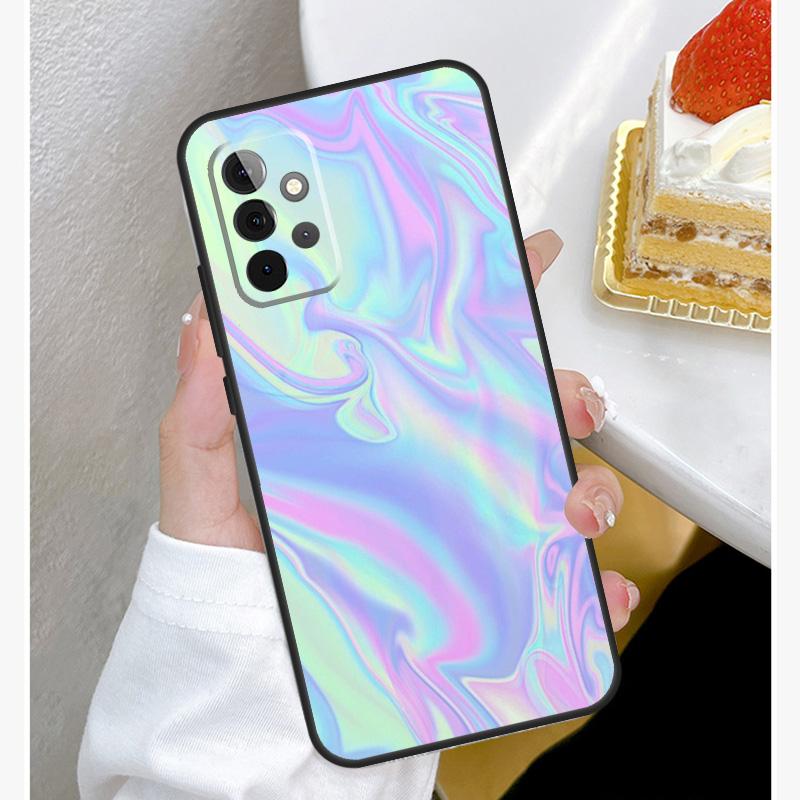 Радужный голографический переливающийся чехол для Samsung Galaxy A15 A25 A35 A55 A51 A71 A12 A32 A52 A13 A33 A53 A14 A34 A54