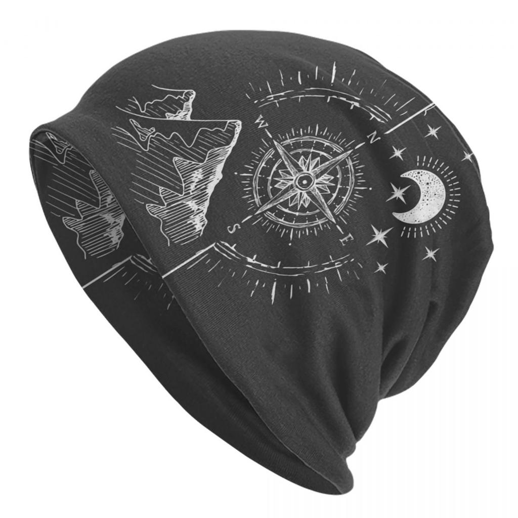 Compass Rose Mountain Skullies шапки шапки для унисекс женщин унисекс хип-хоп зимняя теплая вязаная шапка для взрослых морские шапки с капюшоном