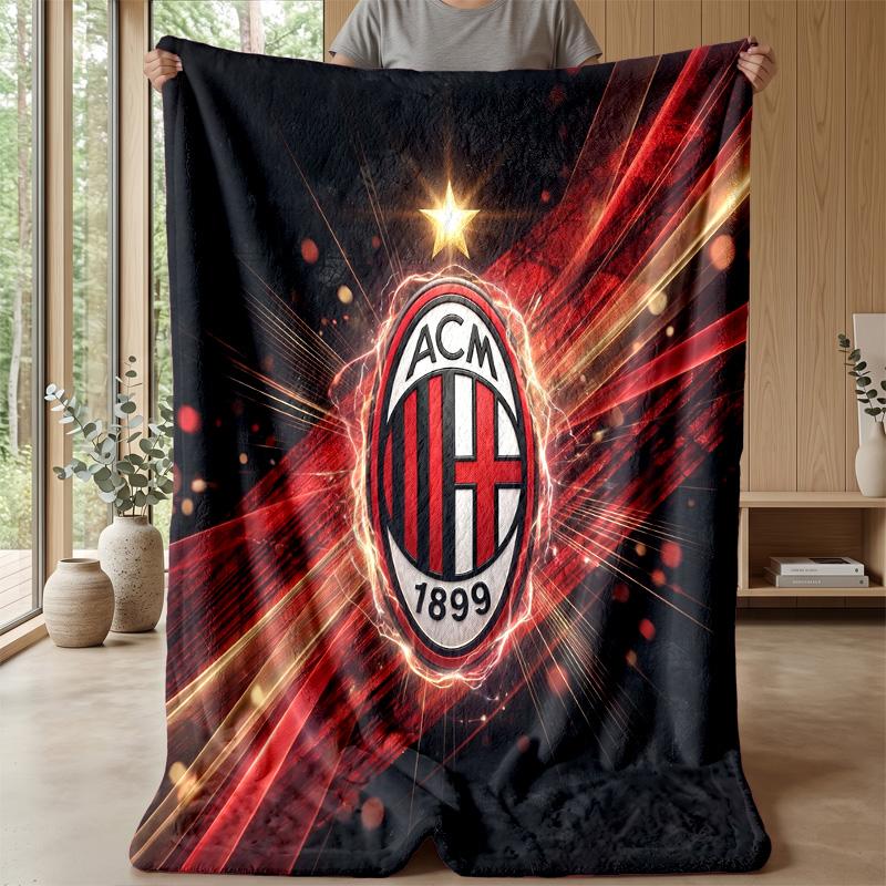 AC Milan Theme blanket Soft Flannel Blanket Plush Throw Blanket Cozy Sofa Bed Blanket for Home Decor