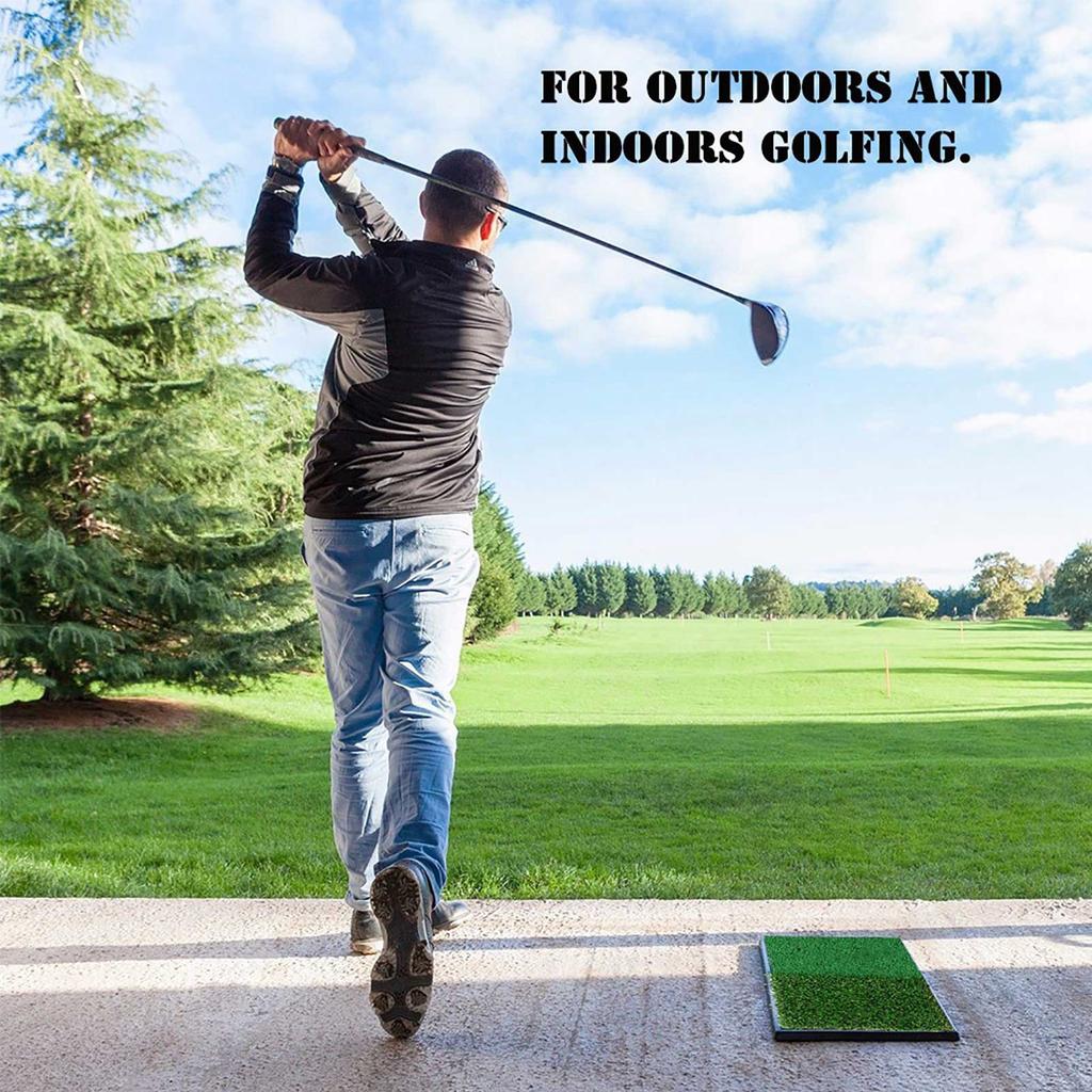 Golf Double Swing Pad Rubber Sole Golf Practice Mats Golf Hitting Mats Simulation Lawn