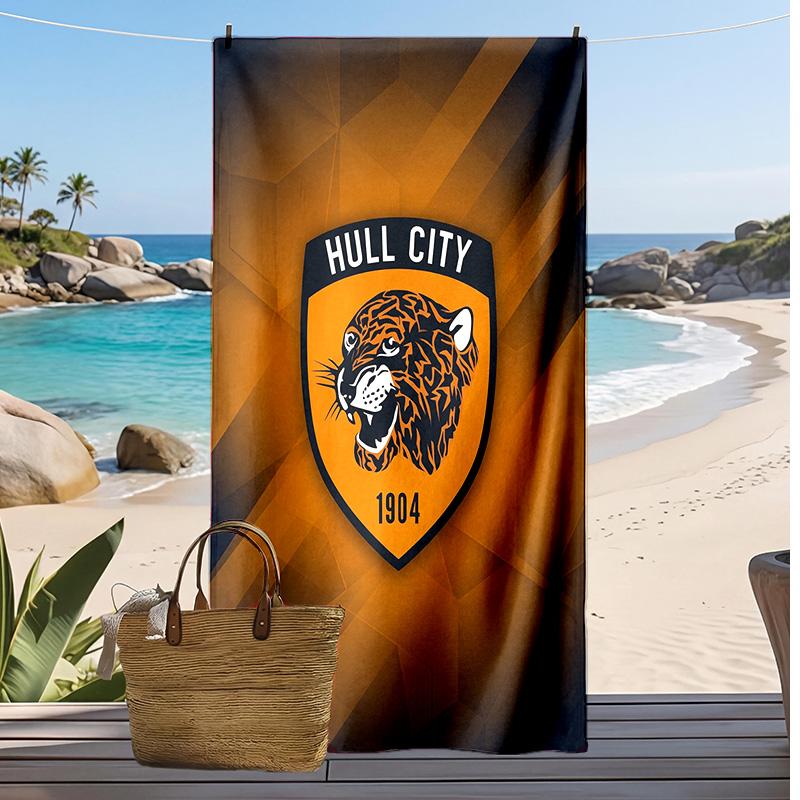 Полотенце для пляжа с принтом Hull FC Мягкое Портативное Быстросохнущее?Сухое полотенце для бассейна, летнего отпуска, активного отдыха на природе
