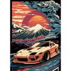 80s Retro Car Japanese Landscape Poster GTR Luxury Cars Canvas Painting HD Print Wall Art Picture Living Room Bedroom Decor