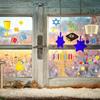 Outus 84 Pcs Hanukkah Window Clings Menorah and Star of Window Decals Je Chanukah Decorations Vinyl Cling Decor for Window Sliding Glass Doors