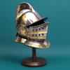 Medieval Crusader Burgonet Helmet 18Ga Steel, Brass Accents, Wearable LARP Cosplay