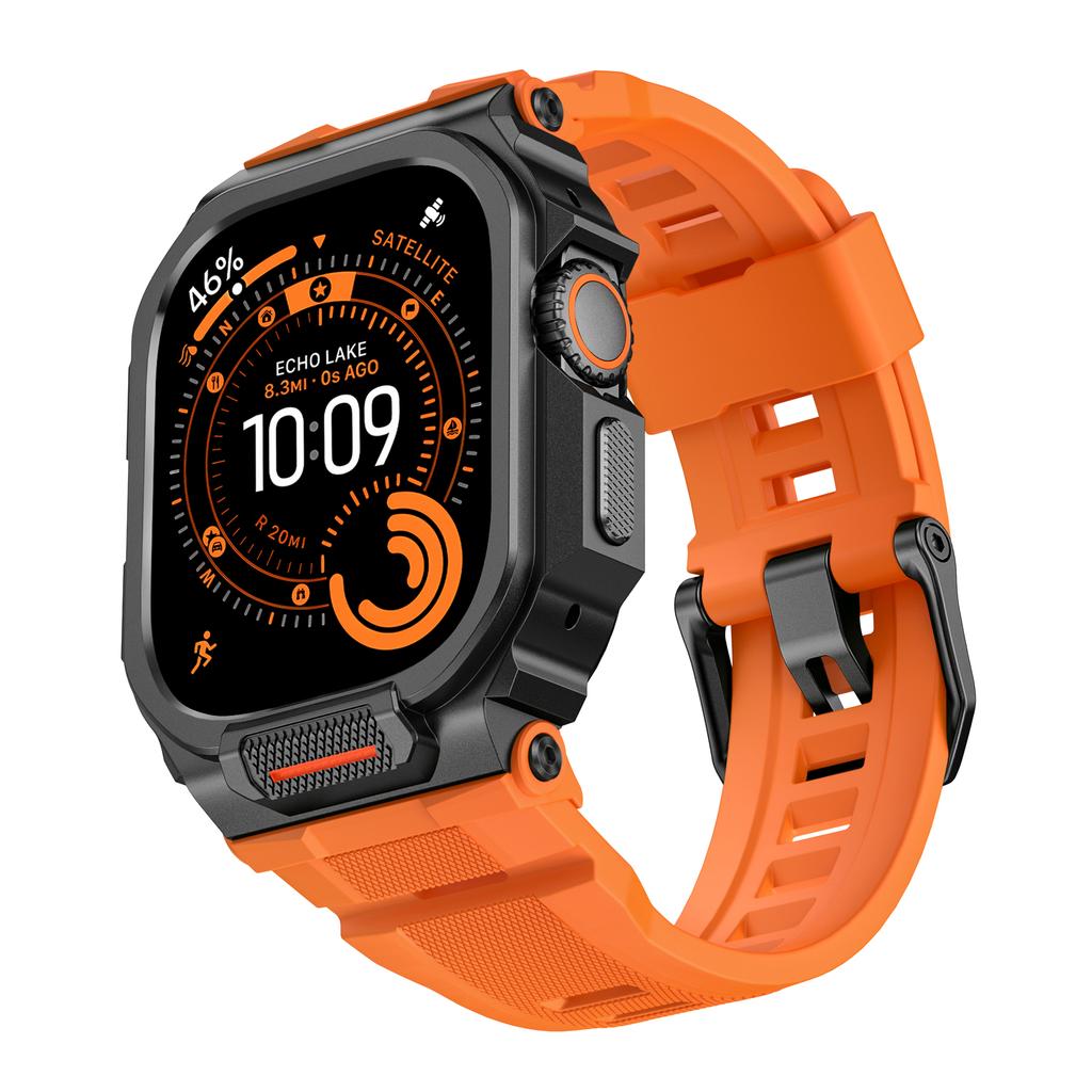 Чехол+Ремешок для Apple Watch Ultra 3 2 49мм Ремешок Аксессуары Спортивный Силиконовый Браслет+Металлический Защитный Бампер Чехол для iWatch 49мм