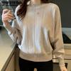 Осень и зима Новый женский круглый вырез с длинным рукавом на подкладке готовая одежда свободный и трикотажный модный теплый свитер