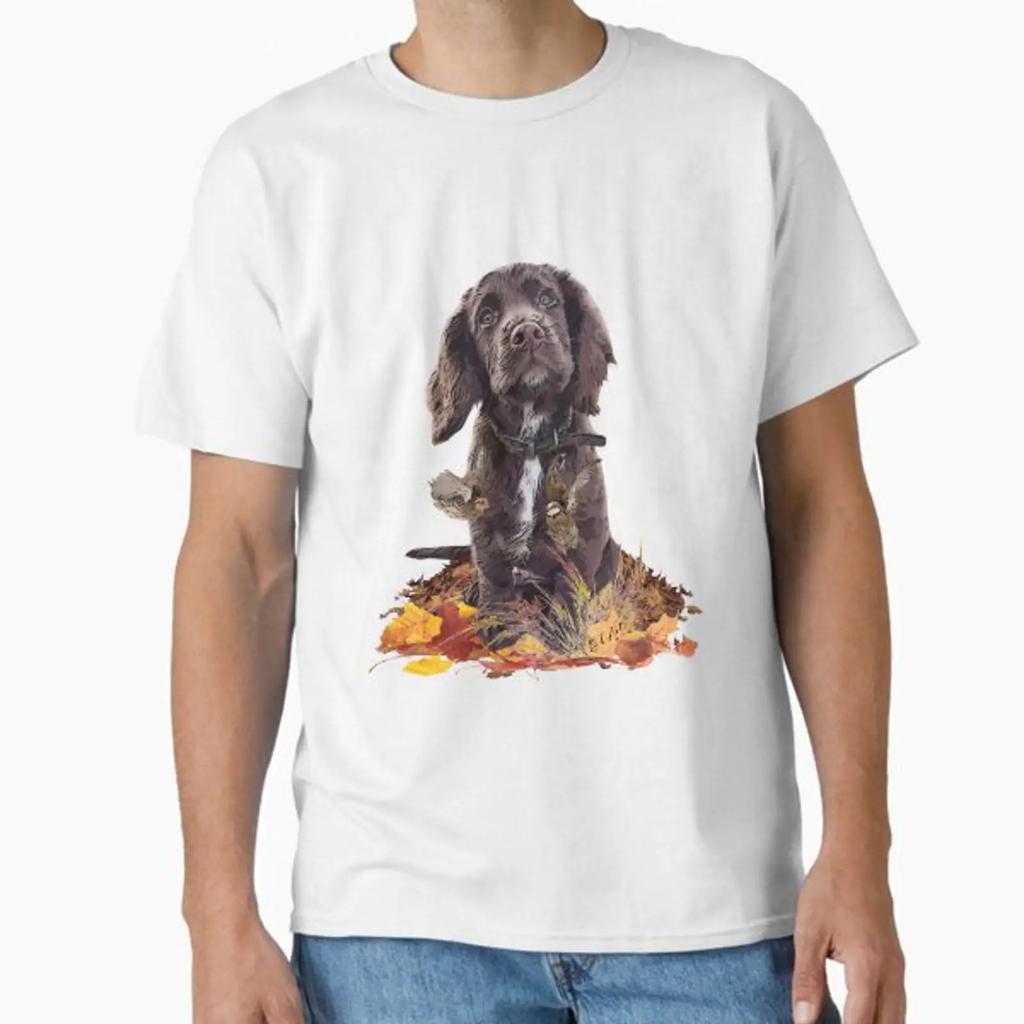 Chocolate Cocker Spaniel Puppy Classic T Shirt Vintage Versatile Soft Designer Clothes Slightly Top For Everyday Wear
