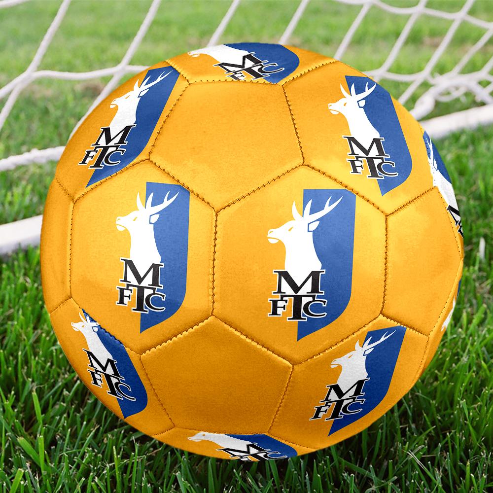 Футбольный мяч Mansfield Town FC, размер 5, разноцветный, подходит для всех возрастов, сшит на машине, материал ПВХ, соревновательного уровня, прочный и с высоким отскоком