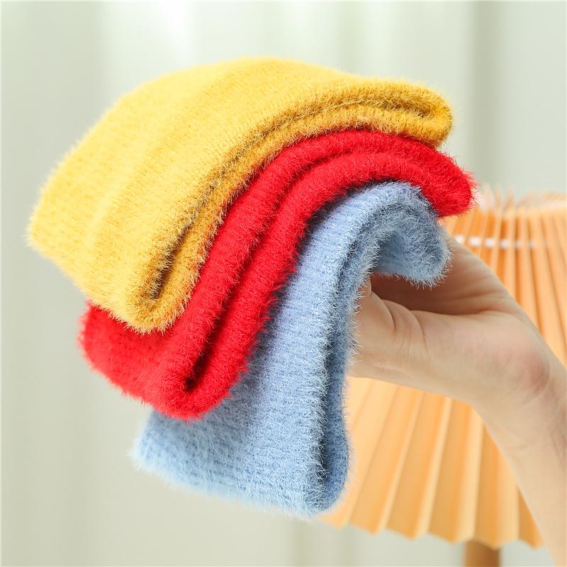 Меховой шарф Haima, однотонный, теплый, для мужчин и женщин, зимний, универсальный, для родителей и детей, детский шарф из пряжи, с высокой защитой шеи