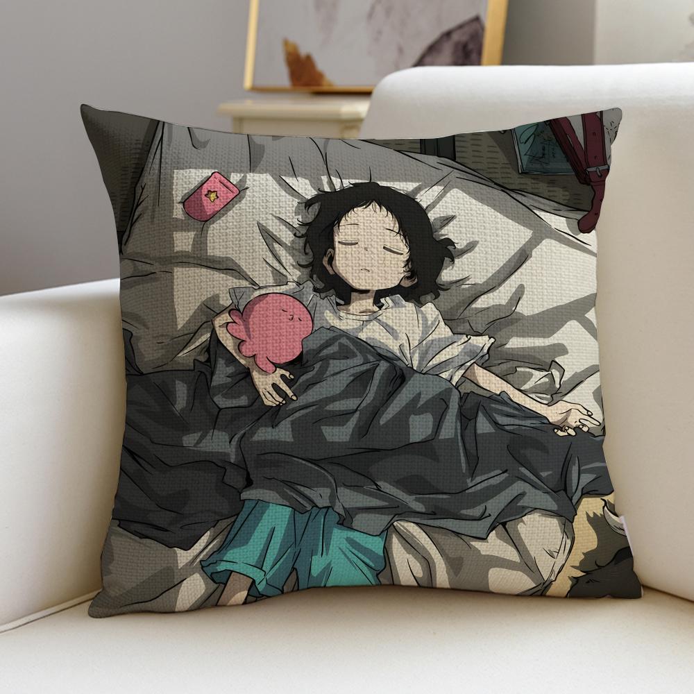 Dark TTakopis Original SinS Cushion Cover Breathable and skinfriendly linen pillowcase square removable and washable cushion