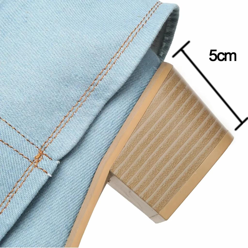 Модные плиссированные ботильоны на блочном каблуке из денима для женщин 2025 Осень Остроносые женские ботфорты выше колена большого размера Модные ковбойские женские сапоги