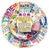 50 Math Doodle Stickers for Water Bottles Laptops Phone Cases Fun Cartoon Decals with English Slogans