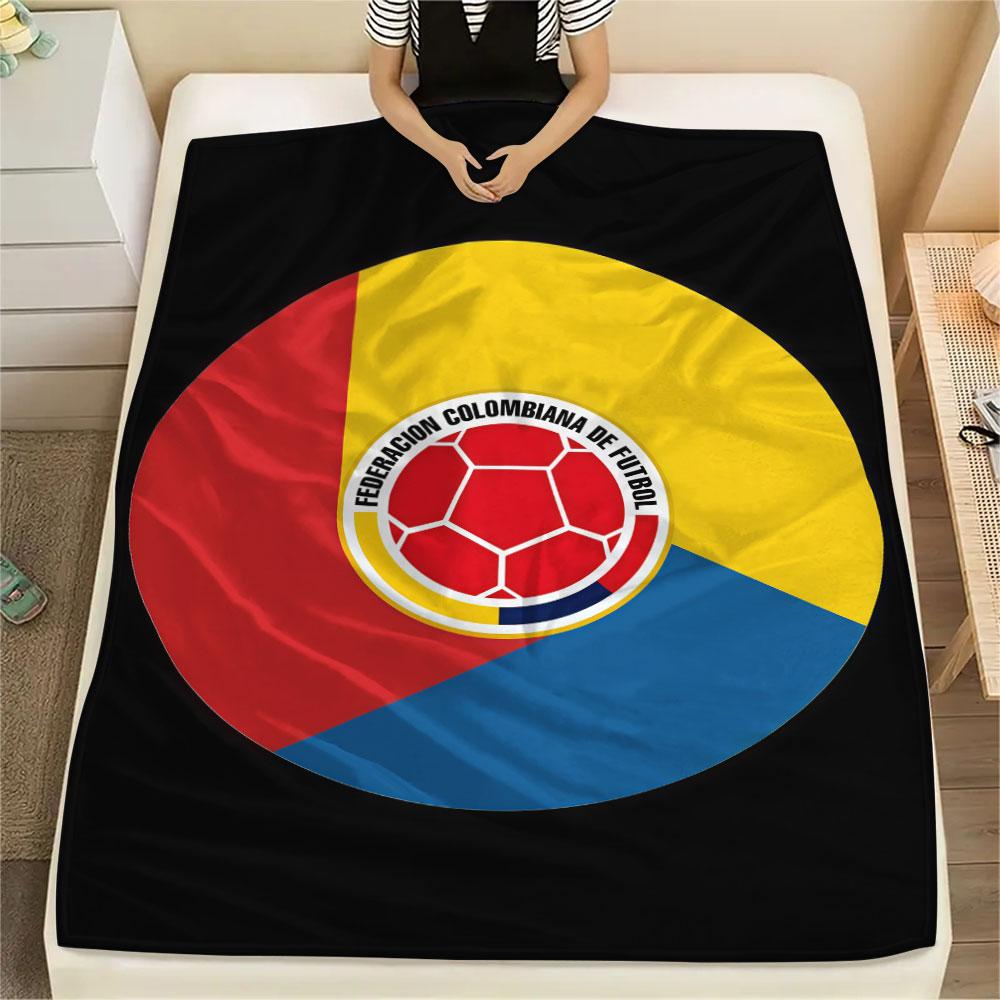 Colombia football Printed Flannel Blanket, soft throw for bedroom sofa, washable,soccer fan merchandise, great gift.