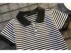 Boys' Trendy Summer Striped Polo Shirt & Shorts Set