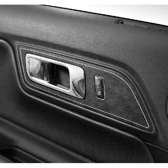 Betterhumz For Ford Mustang 2015-2023 Car Interior Door Pull Handle Switch Panel Made of Alcantara Trim Sticker Deco Accessories