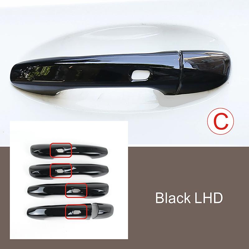 Exterior Door Handle Cover Sticker For Mercedes Benz A B C E GLC Class W177 W247 W205 W213 X253 LHD Carbon Color Car Accessories