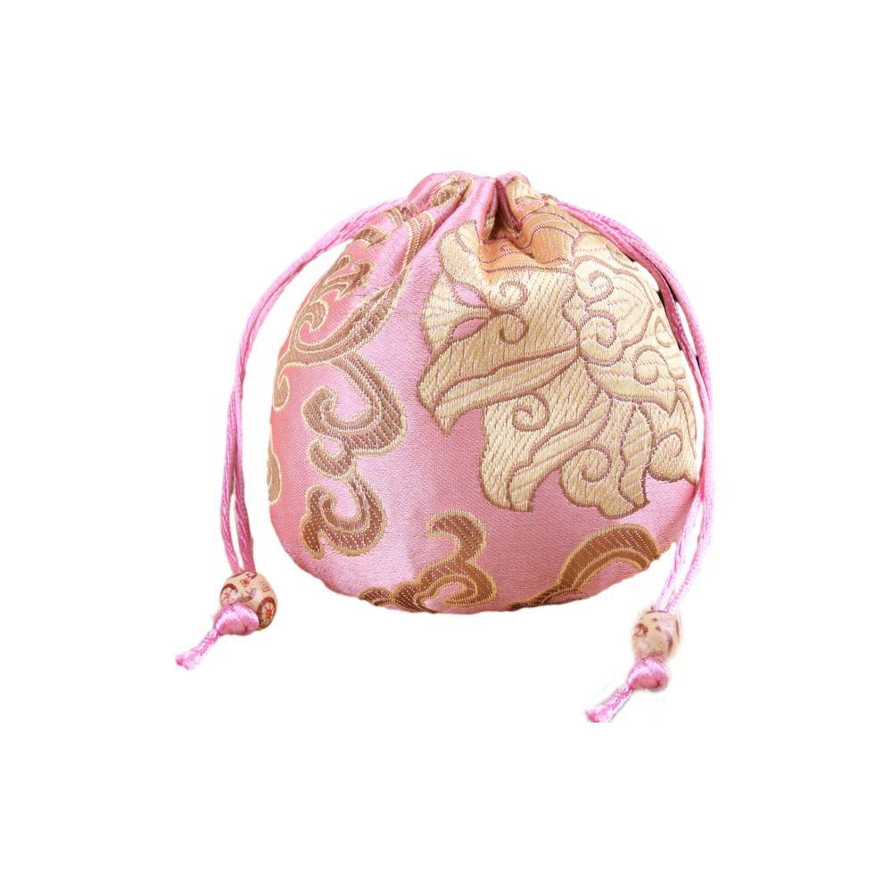 Chinese Style Embroidery Flower Drawstring Bag Jewelry Packing Bag Festive Sugar Bag Daily