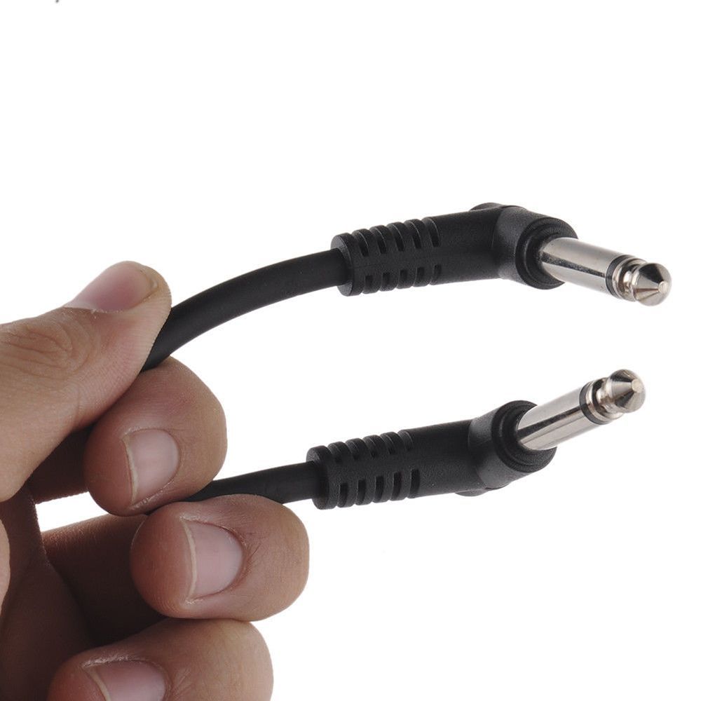15cm Right Angle Connect Normal 2 Plugs Guitar Pedal Cable Effect Pedal Instrument Patch Cable