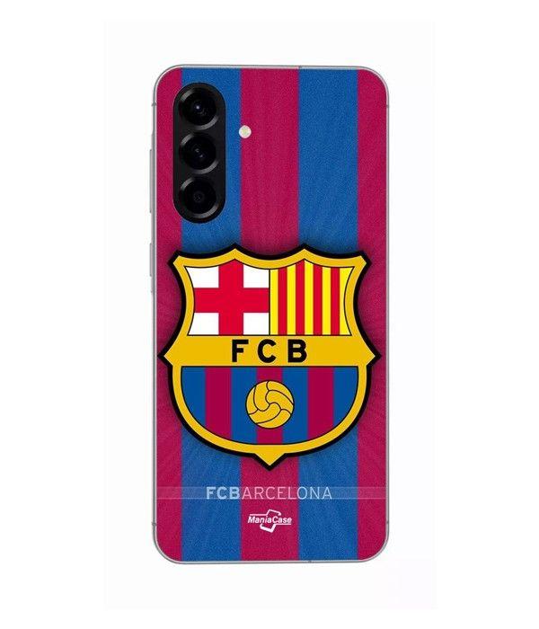 Чехол - Maniacase - Samsung Galaxy A56 - Силиконовый - Черный - Логотип FC Barcelona