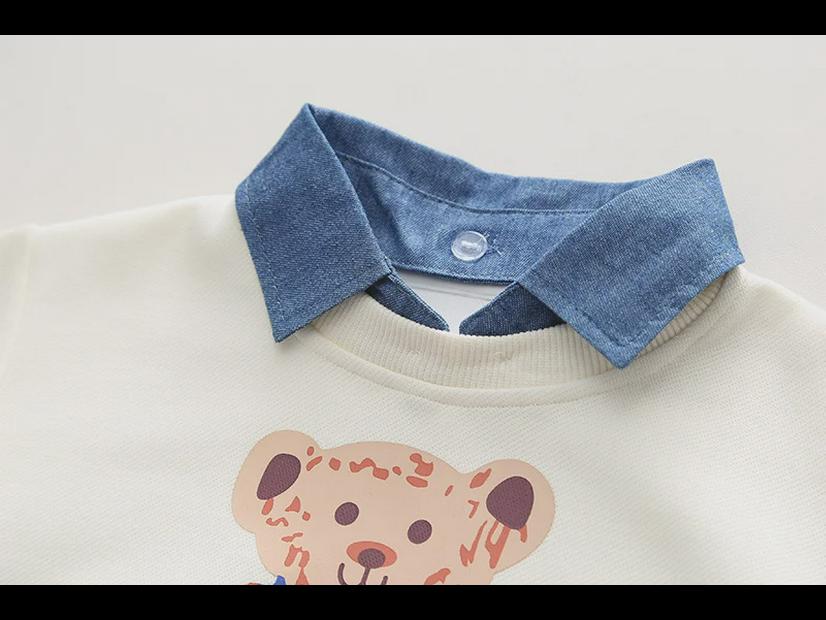 Повседневный корейский костюм-двойка для мальчиков с медведем на осень/весну