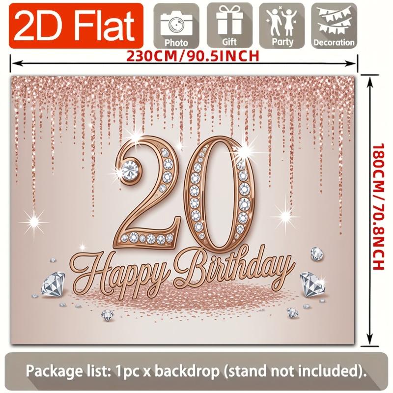 Birthday Party Backdrop Gold Polyester Banner Photo Booth Decoration 44