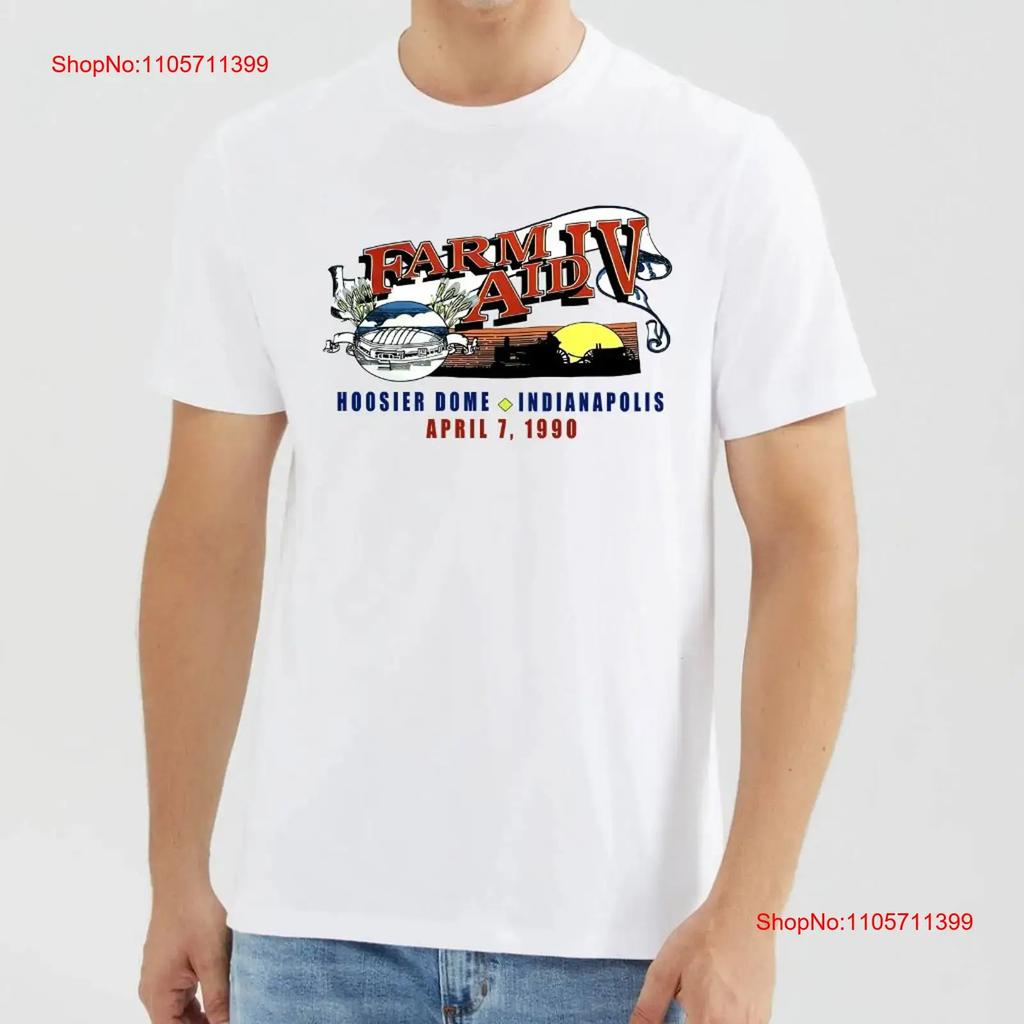 Farm Aid Iv Tour 1990 Hoosier Dome Vintage Concert T Shirt S 5xl Long Or Short Sleeves Vintage Washed Graphic Stretched Fashion