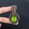 Роскошный зеленый лабрадорит драгоценный камень ручной работы из чистой медной проволоки, обернутый в кулон