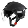 Summer Impact Protection Safety Open Face Motorbike Helmet Motorcycle Short Lens Ordinary Tail Wing Black
