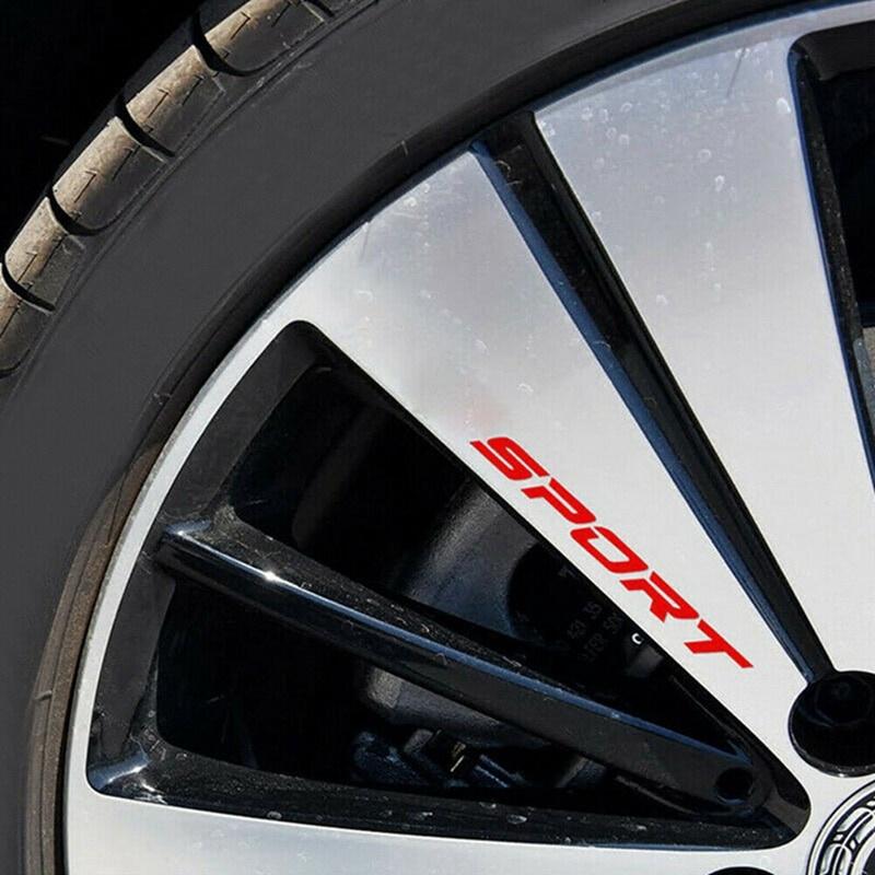 New 4 Pcs Car Sticker Sports Font Car Body Sticker Auto Door Rims Wheel Hub Racing Decal Exterior Accessories Auto Produ