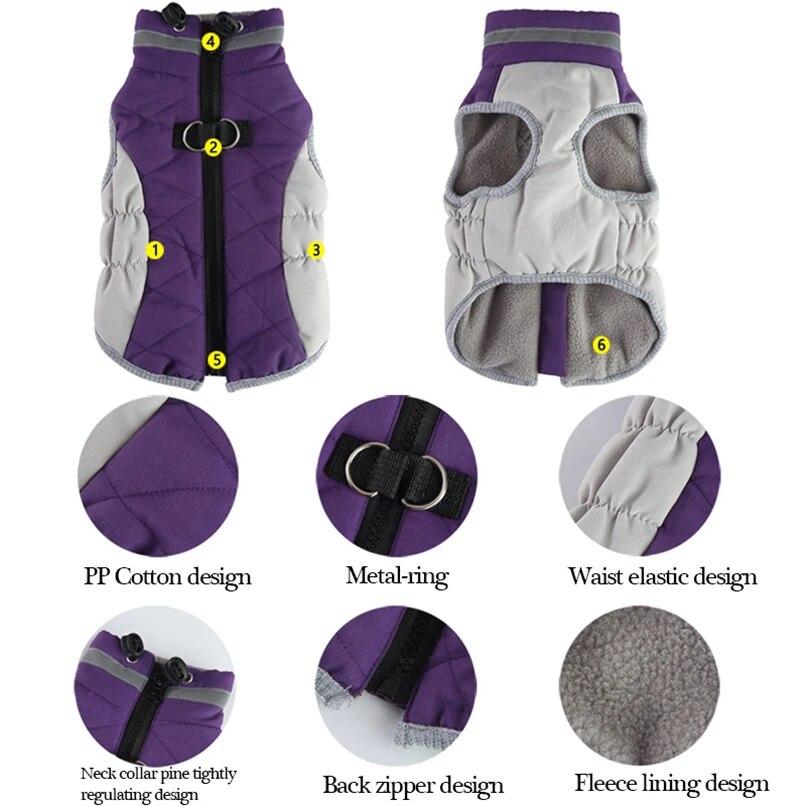 Winter Dog Jacket for Small Medium Dogs Clothes Reflective Puppy Padded Clothing Yorkie Vest Chihuahua French Bulldog Costumes