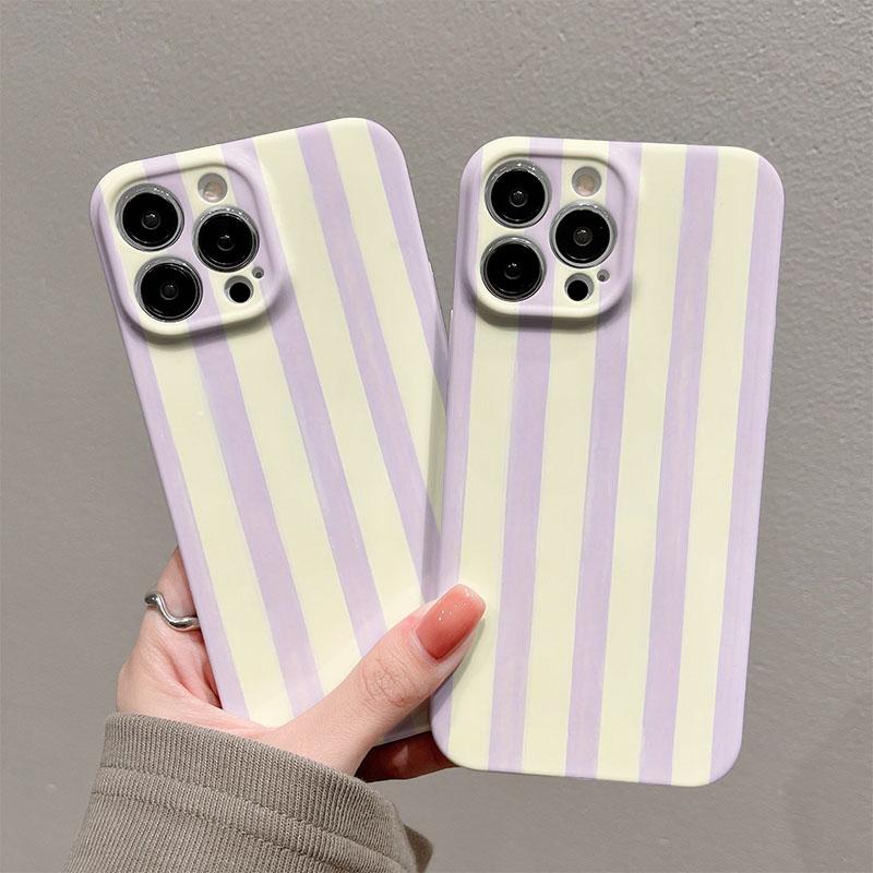Роскошный фиолетовый полосатый чехол Clmj Swag для Xiaomi Mi 15T 14T 13 12 10 11 Poco C40 M5 X3 F4 NFC Pro 4G 5G Глянцевая пленка Жесткий ПК