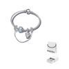 Pandora 925 Sterling Silver Glass Synthetic Cubic Zirconia Bangles Women's Ice Blue ZT2571