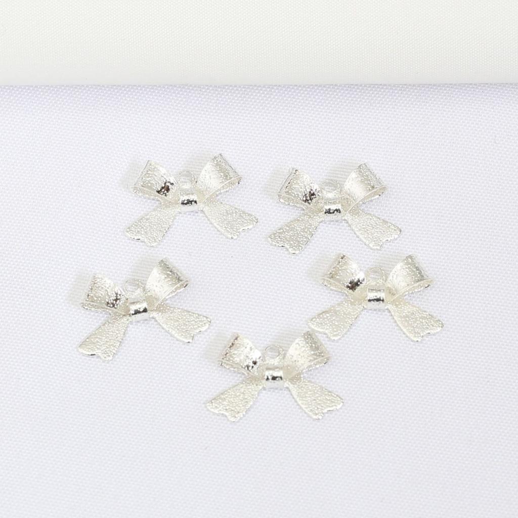 50pcs Color-Preserving 14K Gold-Wrapped Bow Pendant, Matte Butterfly Single Hanging Pendant Diy Handmade Material Bow Tie Connecting Buckle