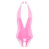 Women's Wetlook Latex Catsuit Patent Leather Bodysuit Sleepwear Pole Dance Nightclub Outfit